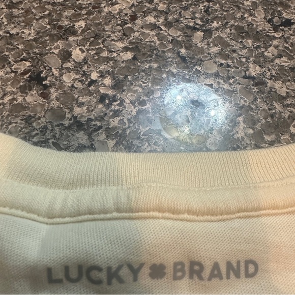 Lucky Brand Cream Short Sleeve Tee Los Angeles Style 100% Cotton - Picture 3 of 5